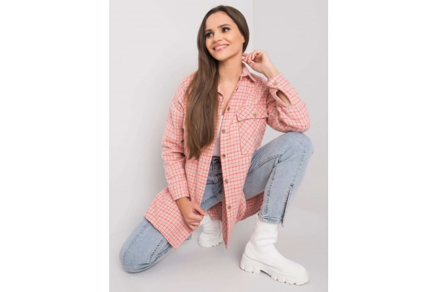 Chemise imprimé à carreaux - rose clair