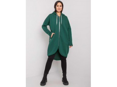 Sweat long en coton - vert foncé