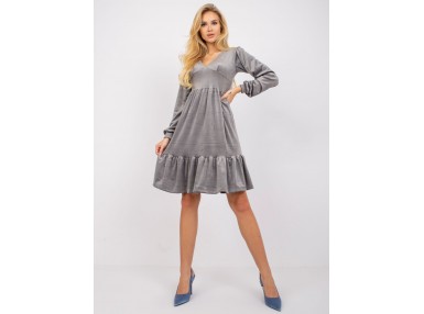 Robe courte en velours - gris foncé