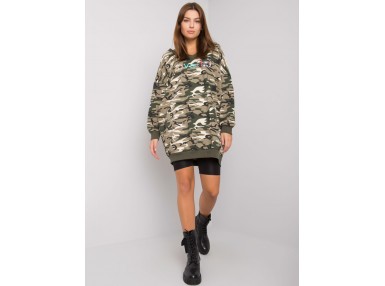 Robe tunique courte à capuche - camouflage
