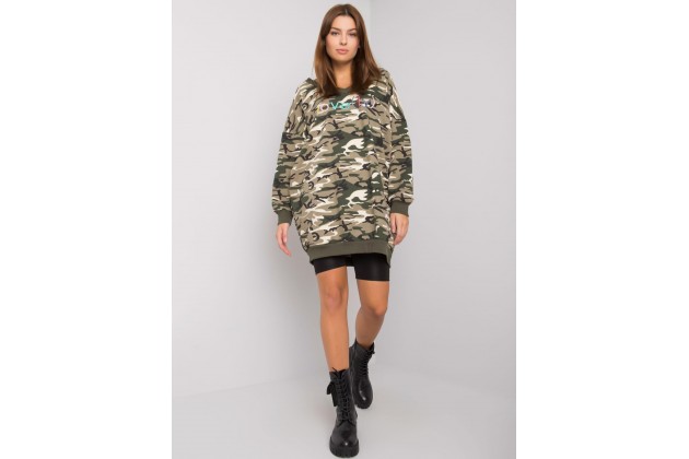 Robe tunique courte à capuche - camouflage