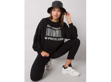 Sweat-shirt avec inscription - noire