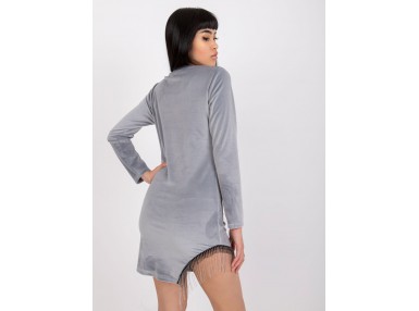 Robe courte et moulante en velours - grise