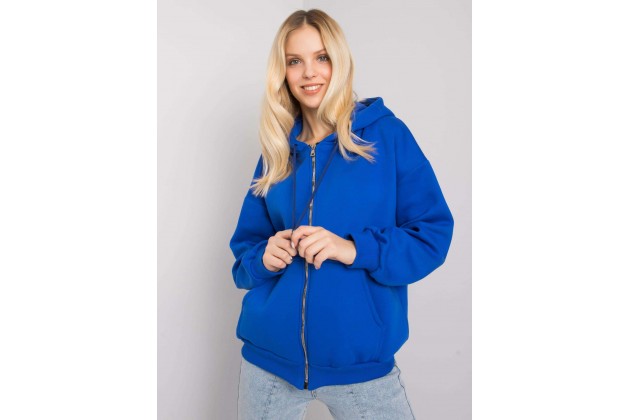 Hoodie uni à capuche - bleu cobalt