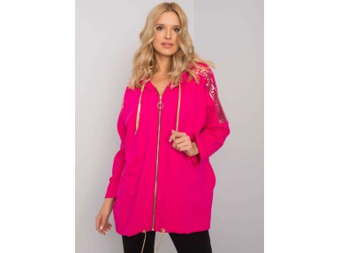 Sweat à capuche long -  fuchsia