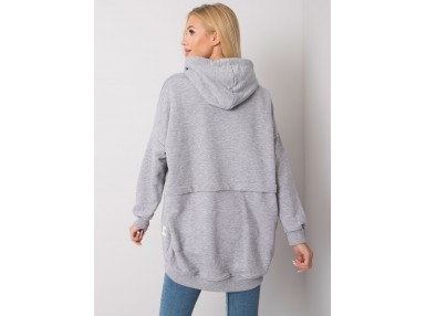 Sweat à capuche long - gris