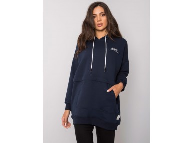 Sweat à capuche long - bleu marine