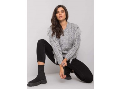 Pull en maille torsadée - gris