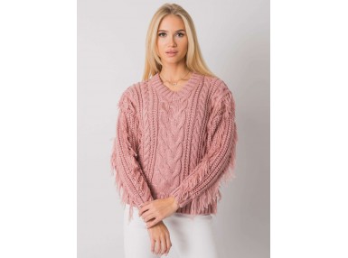 Pull en maille torsadée - rose foncé