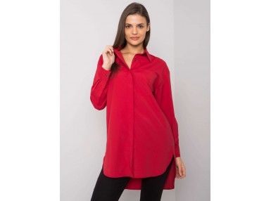 Chemise curte et ample - rouge foncé