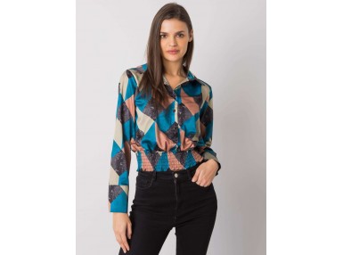 Chemise imprimée à manches longues - marin