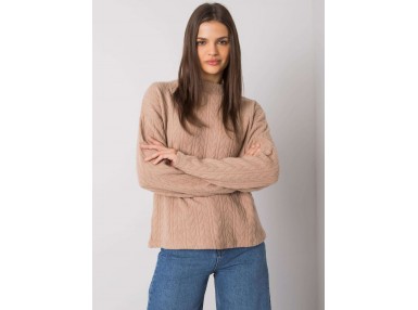 Pull en maille torsadée - beige foncé