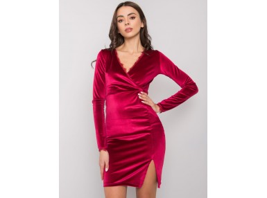 Robe moulante en velours - bordeaux