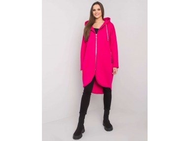 Sweat long en coton - fuchsia