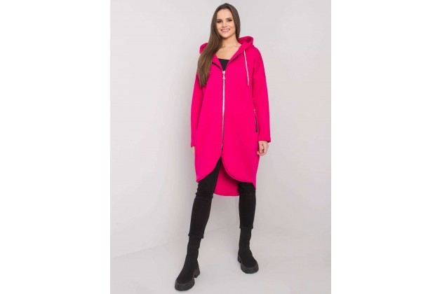 Sweat long en coton - fuchsia
