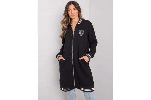 Sweat long en coton - noire