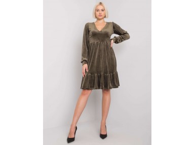 Robe courte en velours - kaki