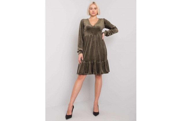 Robe courte en velours - kaki