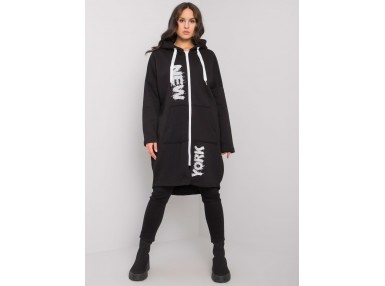 Sweat long en coton - noire