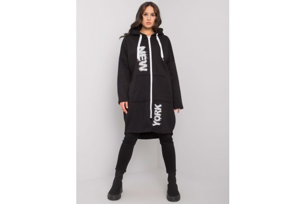 Sweat long en coton - noire