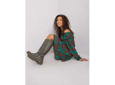 Robe courte femme à imprimé - marron