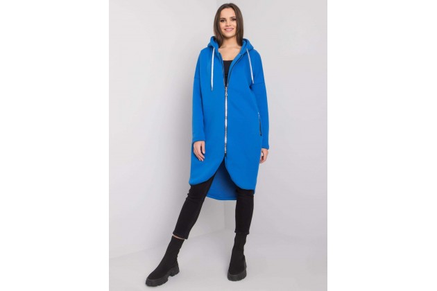 Sweat long en coton - bleu foncé