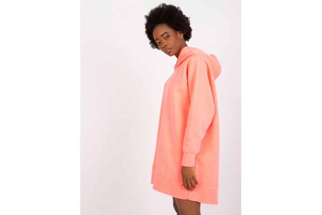 Sweat à capuche long - fluo rose