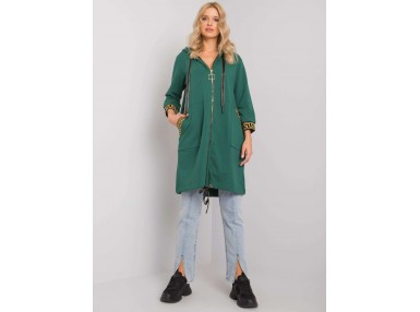 Sweat à capuche long -vert foncé
