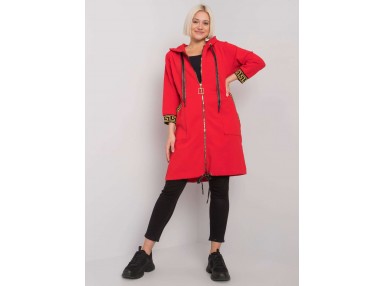 Sweat à capuche long -rouge