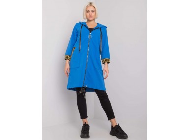 Sweat à capuche long - bleu foncé