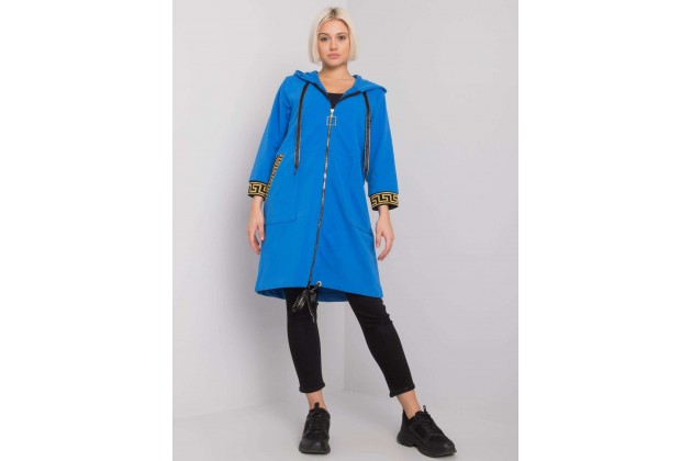 Sweat à capuche long - bleu foncé