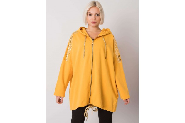 Sweat à capuche long - jaune foncé