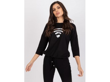 T-shirt femme imprimé - noir