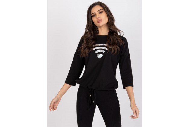 T-shirt femme imprimé - noir