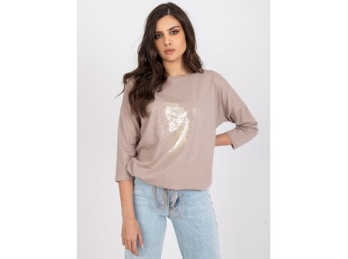 T-shirt femme imprimé - beige foncé