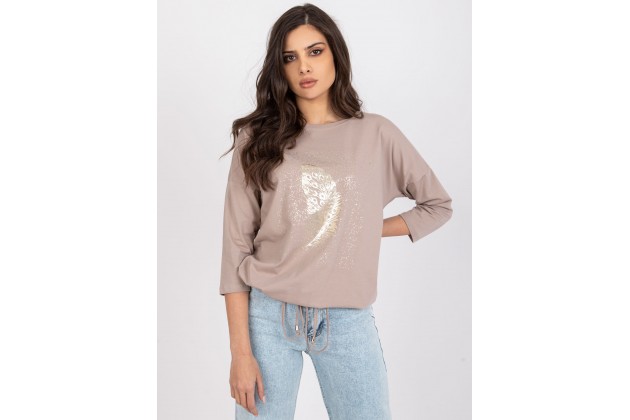 T-shirt femme imprimé - beige foncé