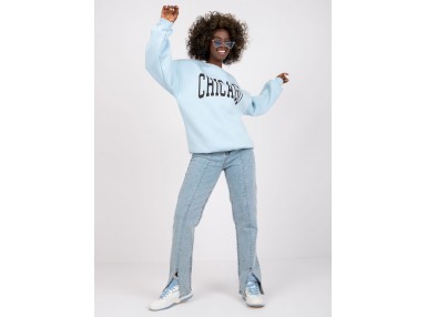 Sweat-shirt avec inscription - bleu clair