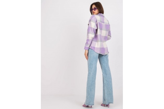 Chemise imprimé à carreaux - violet clair