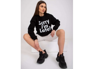 Sweat-shirt avec inscription - noire