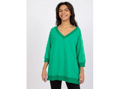 Sweat-shirt en dentelle - vert