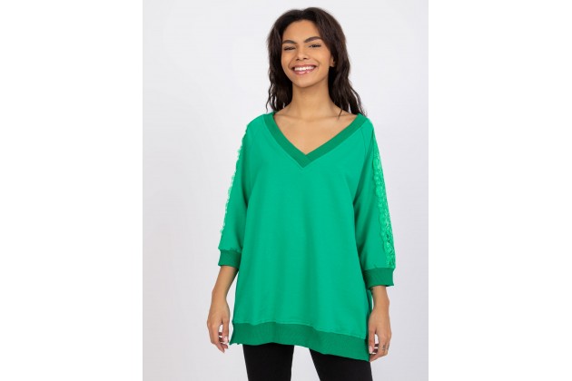 Sweat-shirt en dentelle - vert