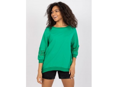 Sweat-shirt en dentelle - vert