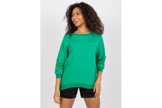 Sweat-shirt en dentelle - vert