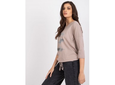 T-shirt femme imprimé - beige foncé