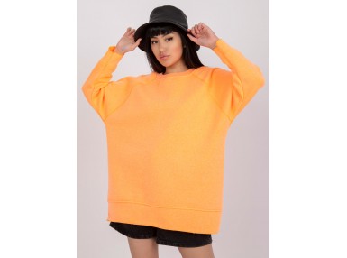 Sweat long en coton - orange fluo