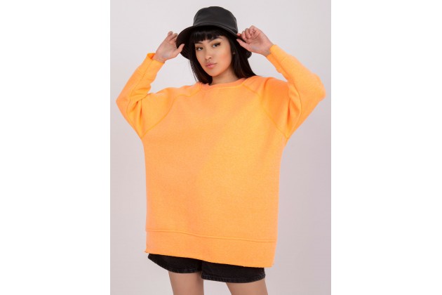 Sweat long en coton - orange fluo