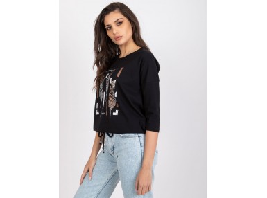 T-shirt femme imprimé - noir