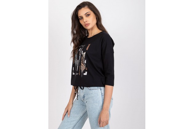 T-shirt femme imprimé - noir