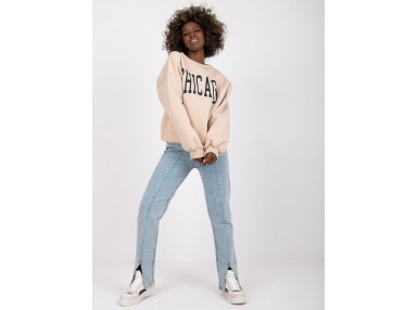 Sweat-shirt avec inscription - beige