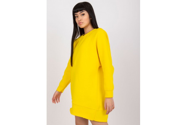 Sweat long en coton - jaune